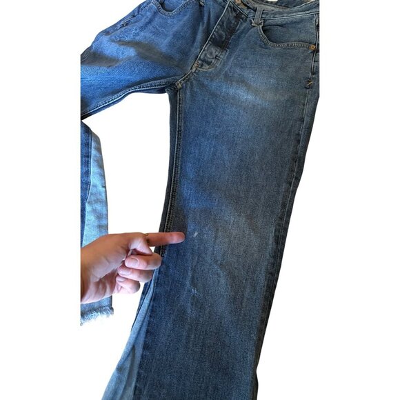 Anthropologie Denim Pilcro Two Tone Raw Hem Flare Cropped Jeans in Size 28 - Picture 13 of 15